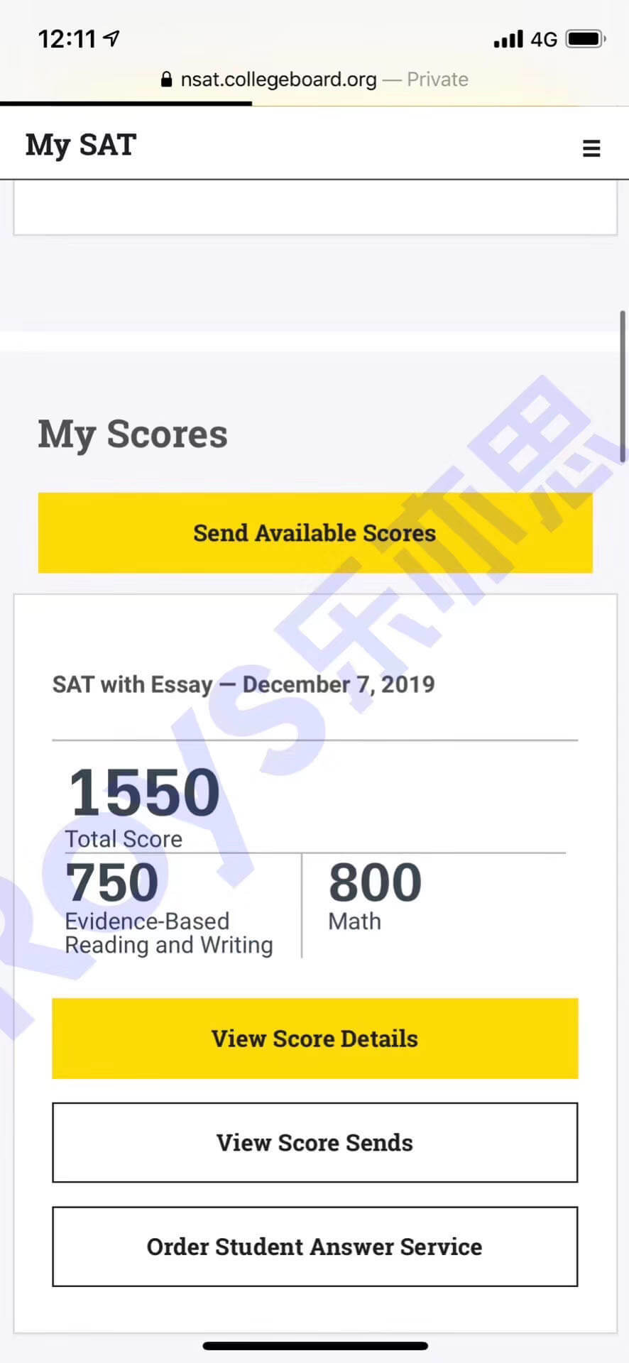 SAT高分学员